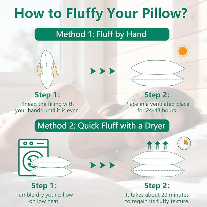 Pillows King Size Set of 4, Luxury Fluffy Bed Pillows for Sleeping 4 Pack, Soft and Supportive Bed Pillow with Down Alternative Filling for Side and Back Sleepers (19"x34")