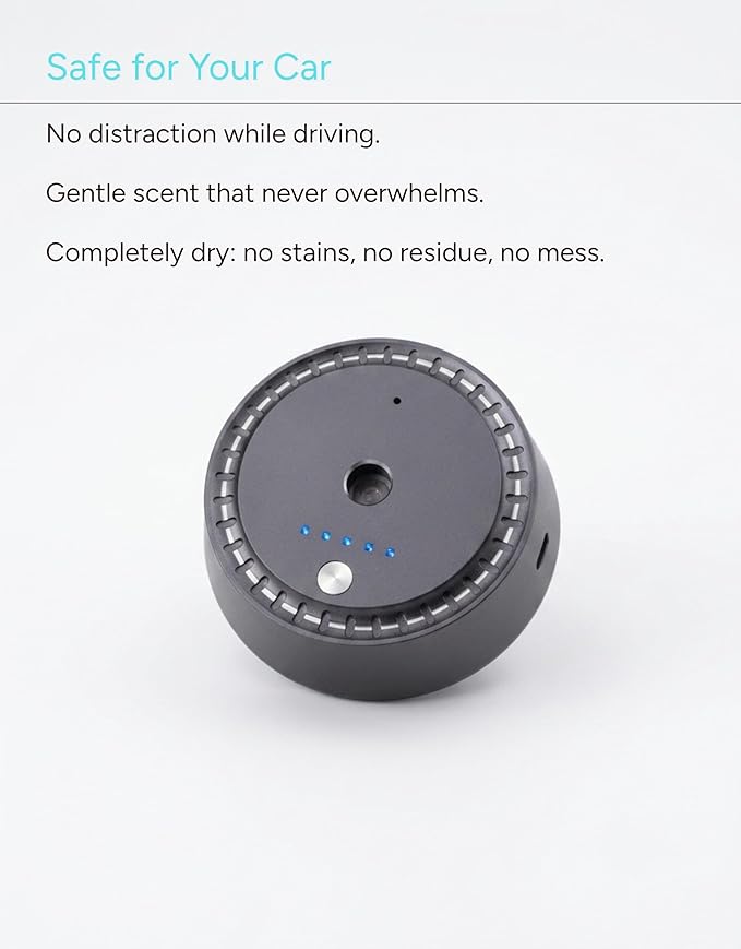 Smart Cold Air Diffuser Waterless Oil Aromatherapy Machine, Bluetooth Scent Diffuser, Cylindrical Capsule Shape, Quiet Modern Home Fragrance Diffuser 100ml, Portable (Black Mini)