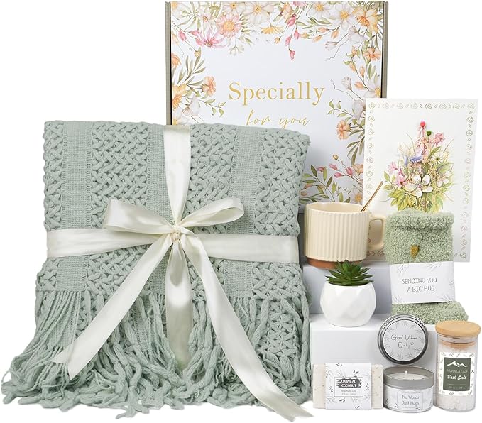 Mothers Day Self Care Spa Gifts for Women, Get Well Soon Gift Baskets for Women, Birthday Relaxation Care Package Thinking of You Gifts for Woman, Encouragement Surgery Recovery Miscarriage Gift