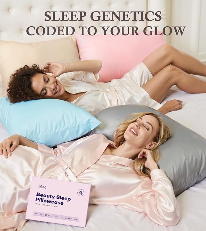 Instant Chill Cooling Pillowcase for Hot Sleepers, 2% HA Infused Pillowcase Hydrates Skin & Hair, Reduces Wrinkles & Frizz, Softer Than Silk Pillow Cases, Pillow Covers King (Haze Blue, 1 Pack)