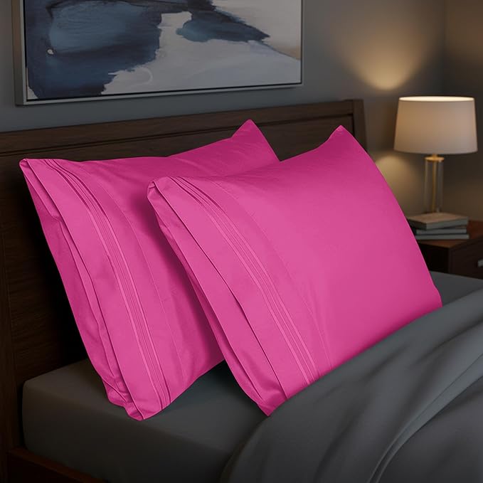 Elegant Comfort Premium Hotel Quality 2-Piece Pillowcase Set, Luxury & Softest 1500 Thread Count Egyptian Quality Bedding Pillowcases, Wrinkle and Fade Resistant
