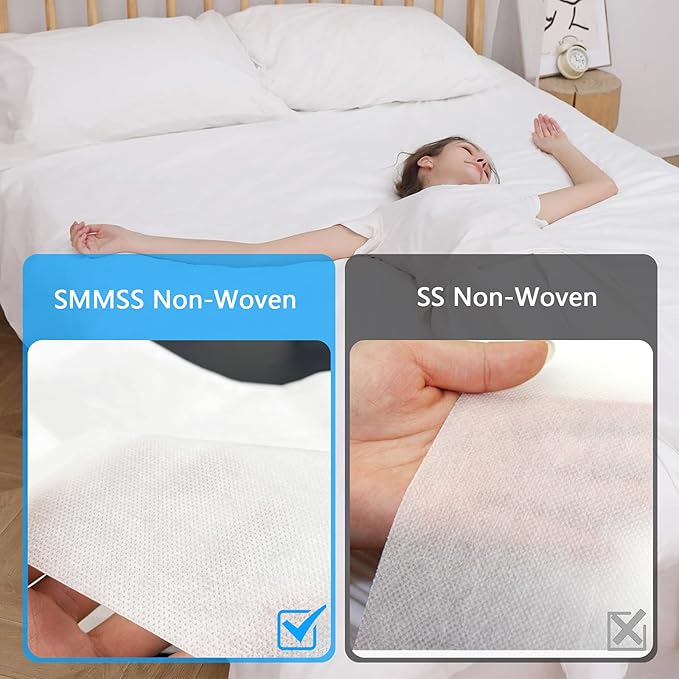 4 Pack Disposable Bed Sheets King Size, Travel Sheet for Hotel with Quilt Cover and Pillowcase, Bedding for Travel Hotel Hospital