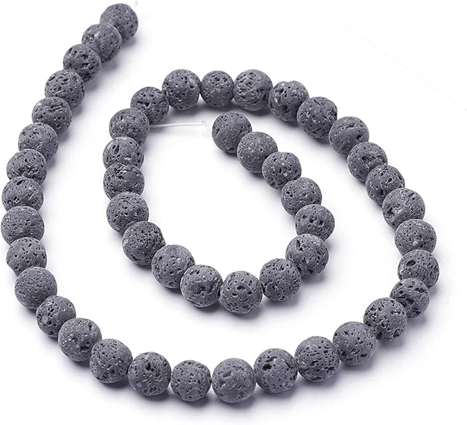 Craftdady 4mm Unwaxed Natural Lava Stone Beads 930Pcs Round Volcanic Rock Gemstone Loose Beads Energy Healing Chakra Beads for Jewelry Craft Essential Oil Bracelet