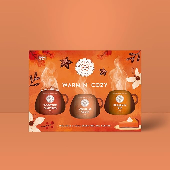 Harvest Autumn Essential Oil Set | Cozy Fall Aromatherapy Blends | Perfect for Diffusers and Seasonal Relaxation (Set, Warm N Cozy)
