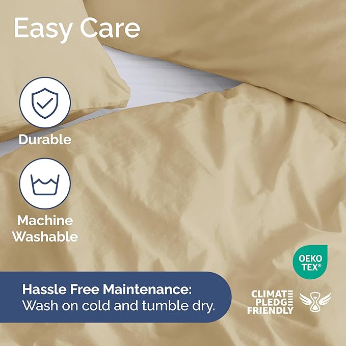 Duvet Cover Cal King Size Set - Extra Soft Cal King Duvet Cover 104" x 98" with 2 Pillow Shams - Hotel Luxury, Easy Care & Fade Free with Zipper Closures & Ties - Comfy, Cozy and Breathable (Beige)