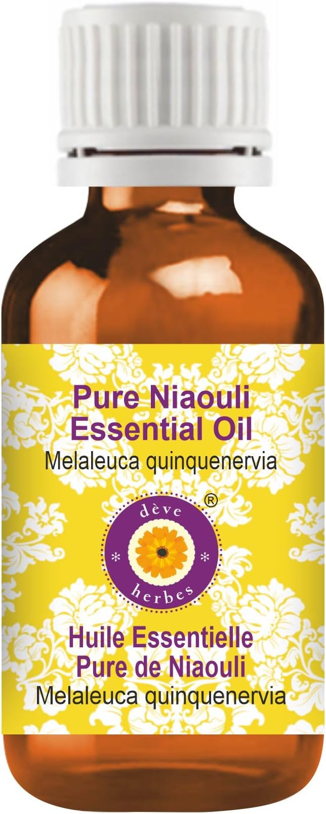 Deve Herbes Pure Niaouli Essential Oil (Melaleuca quinquenervia) Steam Distilled 100ml (3.38 oz)