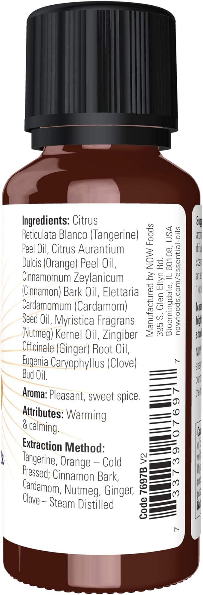 NOW Essential Oils, Pumpkin Spice Oil Blend, Pleasant Sweet Spice Scent With Warm and Calming Attributes, 1-Ounce