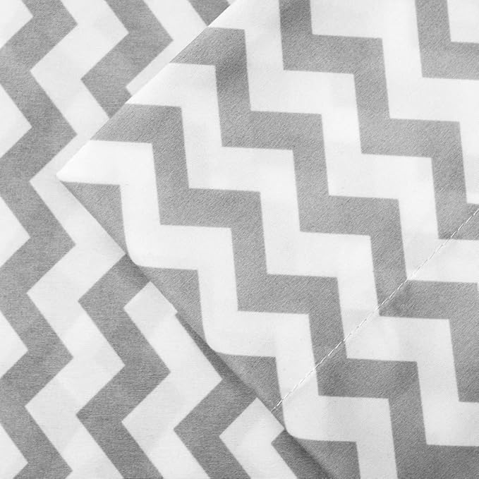 1500 Supreme Collection Twin Sheet Sets Chevron Gray - Luxury Hotel Bed Sheets and Pillowcase Set for Twin Mattress - Extra Soft, Elastic Corner Straps, Deep Pocket Sheets, Twin, Chevron Gray