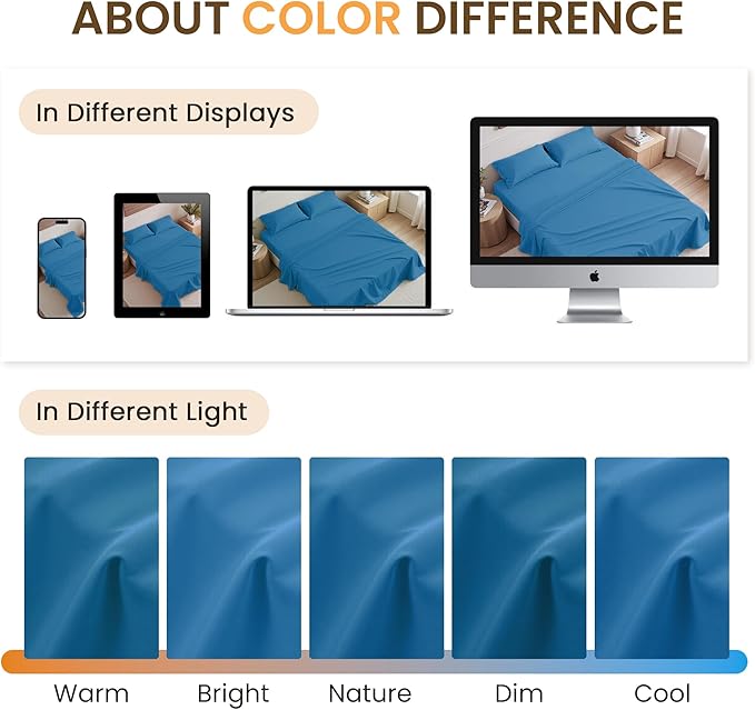 Full Size 4 Piece Bed Sheet Set - Ultra Imitation Cotton-Premium Breathable & Cooling Sheets - Hotel Luxury Bed Sheets Deep Pocket up to 15"- Wrinkle, Fade, Stain Resistant (Denim Blue, Full)