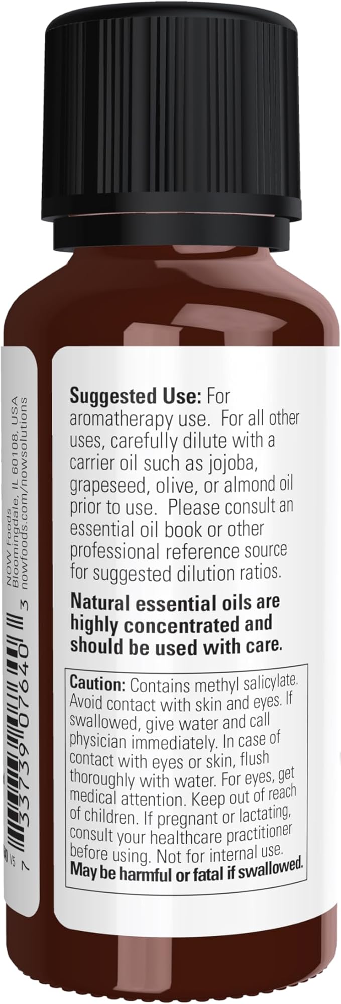 NOW Foods Essential Oils, Wintergreen Oil, Stimulating Aromatherapy Scent, Steam Distilled, 100% Pure, Vegan, Child Resistant Cap, 1-Ounce (Pack of 2)