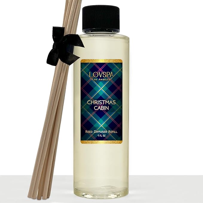 Christmas Cabin Diffuser Oil - Holiday Essential Oils for Diffuser Refill & Air Freshener Room Spray - Long-Lasting & Natural Home Fragrance, Scented Oil for Diffusers, USA Made, 4oz
