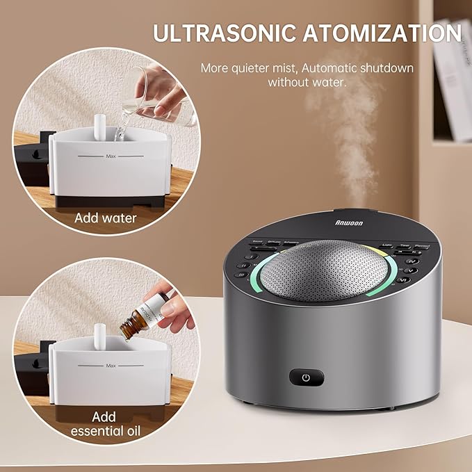 Aroma Diffuser Module is Available for ANWOON AN-AIO25-BU/GY/TL, 120ml Ultrasonic Essential Oil Diffuser,Cool Mist, Waterless Auto Off, Add Essential Oils for Sleep or Relaxation at Home, Office