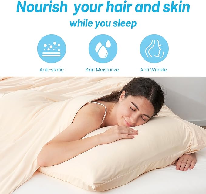 Cozy Bliss Cooling Pillow Cases for Hot Sleepers, Q-Max>0.45, Standard Size Set of 2, Soft & Silky Pillow Covers with Envelope Closure,Gift, Yellow, 20x26 Inches