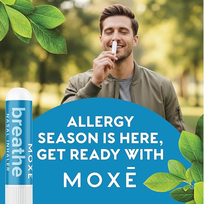 MOXE Breathe | Himalayan Salt Inhaler | Help Clear Congestion, Boost Focus and Improve Breathing | Natural Aromatherapy | Peppermint, Lavender and Tee Tree Essential Oil (3 Pack)…