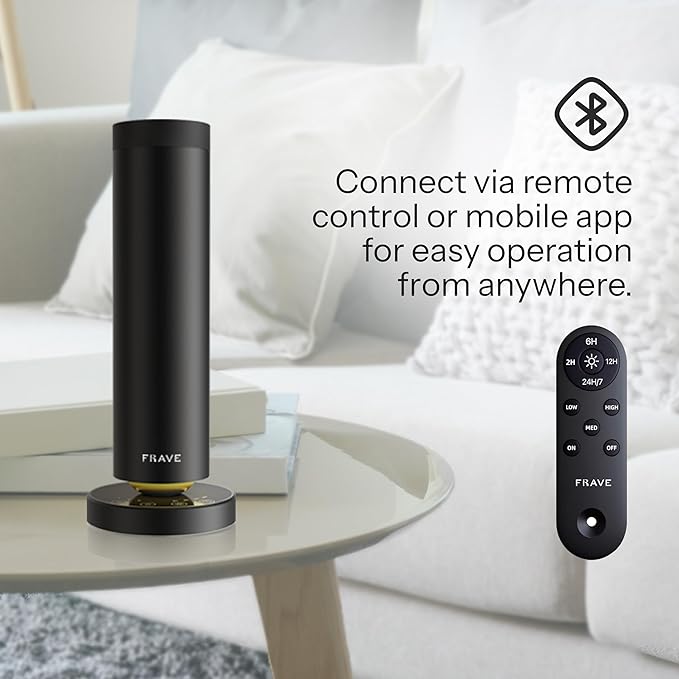 Tower Waterless Scent Diffuser, 2000 Sq Ft Coverage, Luxury Hotel Scent Oil Diffuser for Large Room, Home, Office, Hotel, Remote & App Control, Essential Oil Cold Air Machine, Onyx