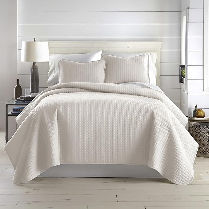 Southshore Fine Living, Inc. Full/Queen Quilt Bedding Set, Microfiber Quilts Queen Size, Coverlet, Stain & Pet Hair Resistant Bedding, Full Size Bedspread with 2 Pillow Shams, Natural Beige