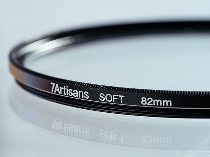 7artisans Soft Focus Filter 1/4 Aluminum Alloy Natural Soft Diffuser Effect Dream Cinematic Effect Soft Focus Optical Glass Filter (82mm)
