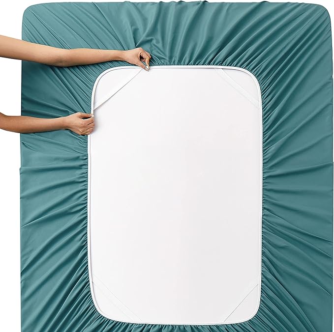 Manyshofu Extra Deep Pocket Full Size Sheets Set - Hotel Luxury 1800 Thread Count Sheets & Pillowcases - Kids Bedding Set up to 24" Mattress - Teal Bed Sheets 18-24 Inch Deep Pockets - 4 Piece