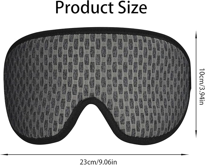 3D Mesh Breathable Sleep Eye Mask, Light Blocking Eye Mask, Zero Pressure Eye Mask, Soft Eye Cover, Comfort Blindfold, Travel Eye Mask, Night Sleep Mask, Gray