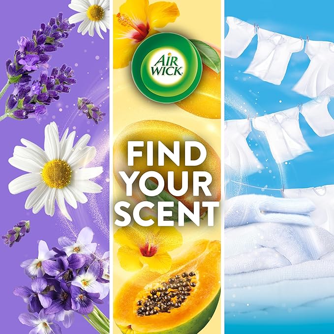 Air Wick Plug in Scented Oil Refill, 10ct, Fresh Linen, Air Freshener, Essential Oils, Eco Friendly Pack