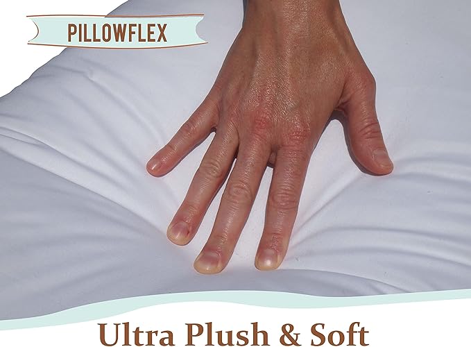 Pillowflex Set of 2 Synthetic Down Alternative Pillow Inserts for Shams, Soft & Plush Pillow Inserts, Faux Down Alternative Pillows or Micro Denier, Cotton Blended Shell Fabric - (12 Inch by 16 Inch)