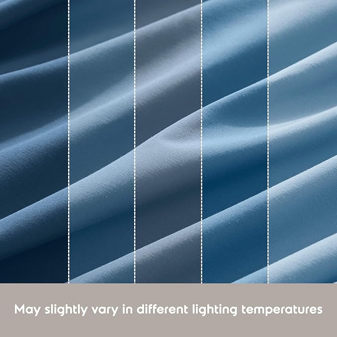 Nestl Extra Deep Full Sheet Set - 6 Piece Breathable & Cooling Sheets - Hotel Luxury Bedding Set w/18-24 Inch Deep Pockets - Easy & Secure Fit - Super Soft, Wrinkle Free & Comfy - Blue Heaven