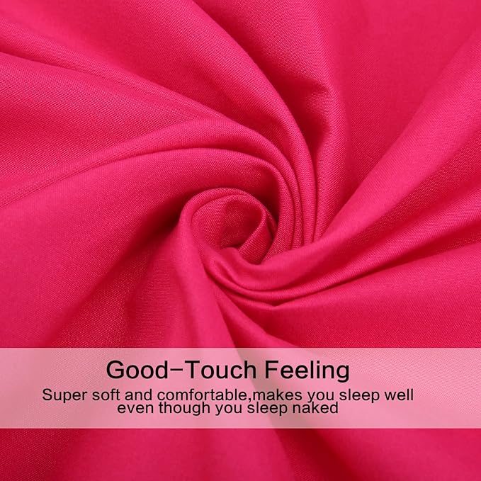 Best Season Microfiber Deep Pocket/Soft, 1800 Thread Count, 4-Piece Bed Sheet Set (1 Flat, 1 Fitted Sheet, 2 Pillow Covers), Full, Hot Pink