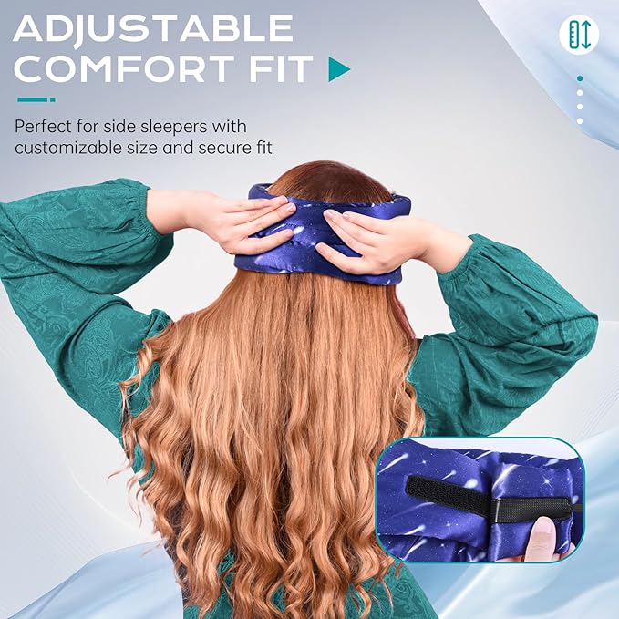 MUSICOZY Silk Sleep Mask for Women Men, Ultra-Soft Mulberry Silk Eye Mask with Adjustable Velcro Strap, Breathable Sleep Mask for Total Darkness, Perfect for Travel, Naps & Nighttime Rest