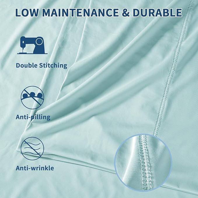 Premium Cooling Pillowcases Standard Size Set of 2 for Hot Sleeper & Night Sweats Beauty Sleep Reduces Wrinkles & Frizz Softer Than Silk Pillow Cover Oeko-TEX Certified Mint Green Breathable