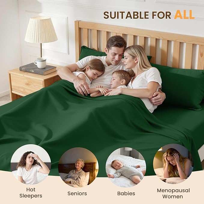 Twin Size 3 Piece Bed Sheet Set - Ultra Imitation Cotton-Premium Breathable & Cooling Sheets - Hotel Luxury Bed Sheets Deep Pocket up to 15"- Wrinkle, Fade(Emerald Green, Twin)