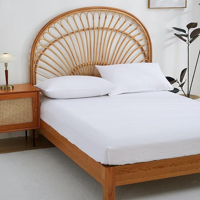 100% French Linen Pillowcase Set of 2, Breathable Envelope Closure Soft Linen Pillow Cover,Soft Luxury Hotel & Home Use, Mothers Day Mom Gift