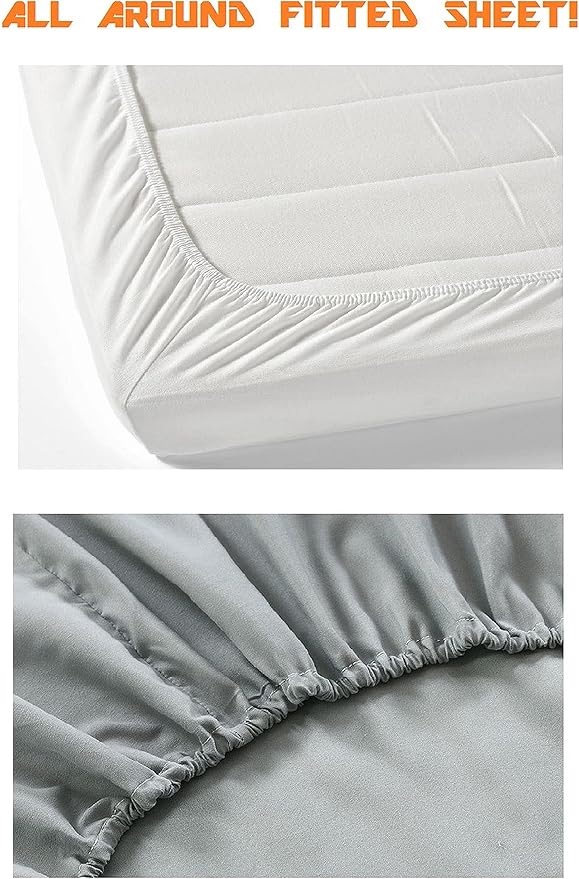 Elegant Comfort Luxury 1500 Premium Hotel Quality Microfiber 4-Piece Sheet Set - Wrinkle Resistant, All Around Elastic Fitted Sheet, Deep Pocket up to 16", Twin/Twin XL, Coral