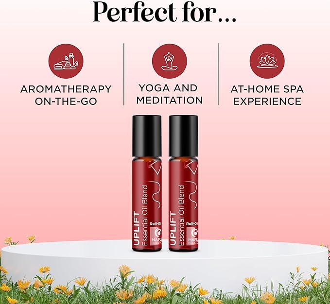 Uplift Essential Oil Roll On - Aromatherapy Essential Oil Roller with Lavender and Citrus Calming Essential Oils - Happy and Relaxing Essential Oil Blend with Orange Lemon & Grapefruit (2 Pack)