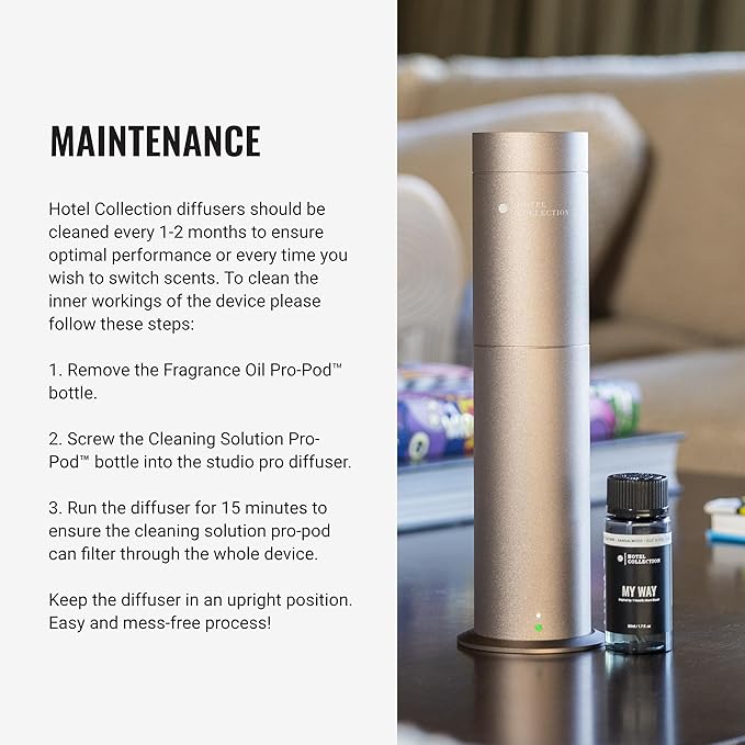 Hotel Collection-Studio Pro Essential Oil Diffuser-600 sq ft Coverage-Cordless & Portable with Remote-Cold-Air Diffusion Technology-Air Freshener-Black-Works Exclusively with Pro Pod Bottles