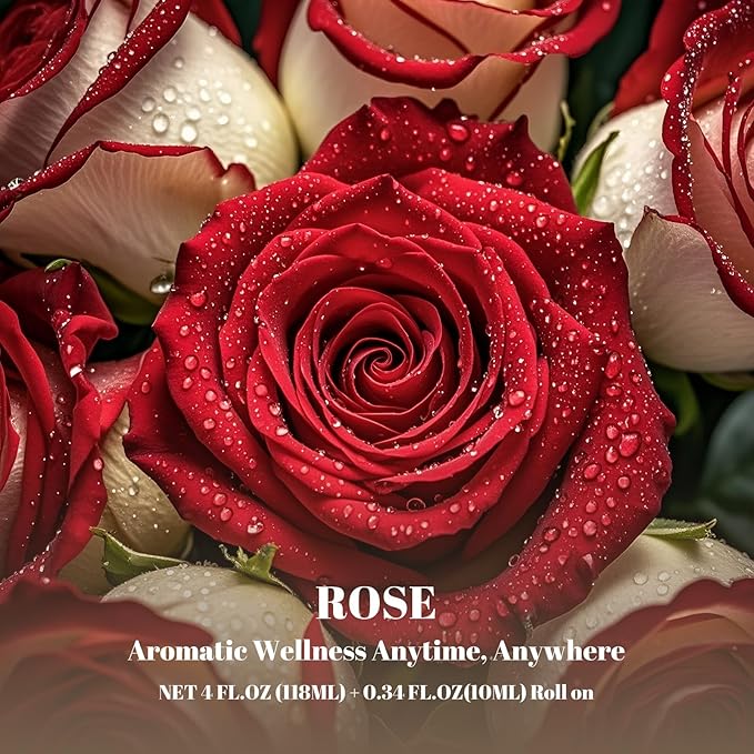 Rose Essential Oil 4.33 Fl Oz, 100% Natural Rose Oil Premium Grade for Diffusers, Skin Care, Massage, Humidifiers, DIY Candles, Soap Making, with Glass Dropper