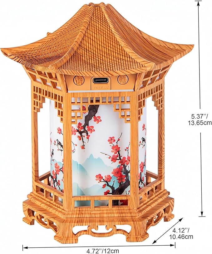 Essential Oil Diffusers, Chinese Lantern Aroma Diffuser & Night Light - 160ml Essential Oil Diffuser With Dual Mist Modes, Dual Color Temperatures, Shallow Wood Grain For Bedroom Office, Khaki, Essen