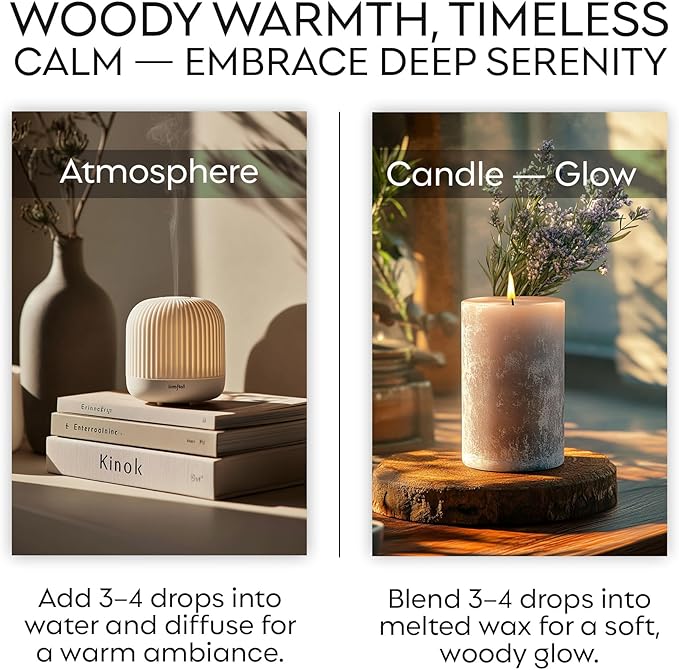 Cedarwood Essential Oil for Hair, Skin & Aromatherapy | Fresh, Woodsy, Piney Scent | 100% Natural & Pure - Ideal for Diffuser & Candle Making, 0.34 fl oz