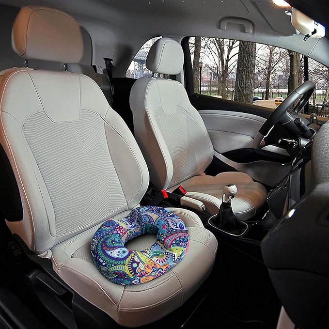 Donut Pillow Seat Cushion for Tailbone Pain Relief and Hemorrhoids, Home Office Chair Cushion for Long Sitting Work, Memory Foam Car Seat Cushions for Driving Butt Pain & Postpartum Pregnancy