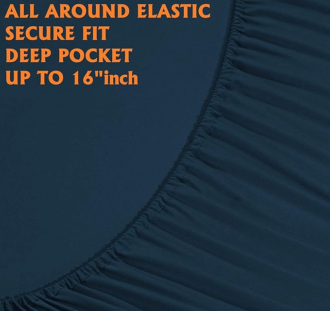 Elegant Comfort Luxury Soft Bed Sheets 1500 Premium Hotel Quality Microfiber Softness Wrinkle and Fade Resistant (4-Piece) Bedding Set, Twin/Twin XL, Sapphire Blue