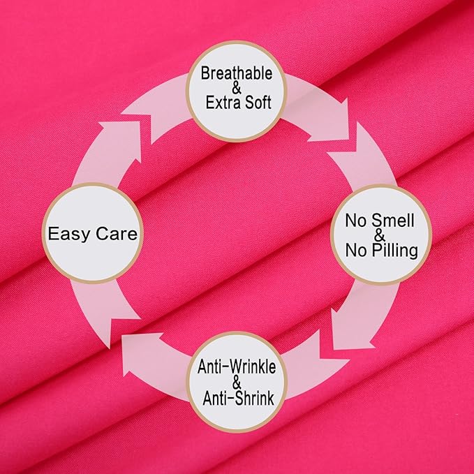 Best Season Microfiber Deep Pocket/Soft, 1800 Thread Count, 4-Piece Bed Sheet Set (1 Flat, 1 Fitted Sheet, 2 Pillow Covers), Full, Hot Pink