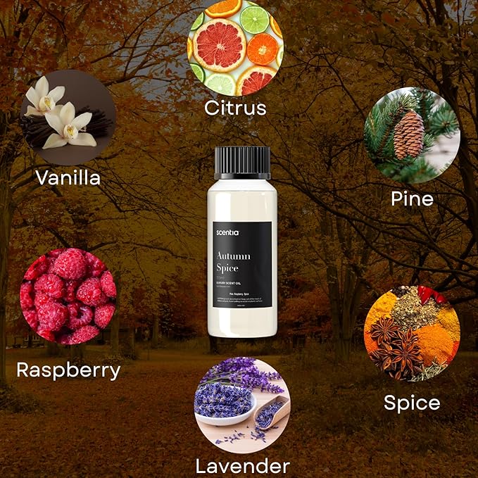 Scentia Autumn Spice Essential Oil Blend – 120 ml Fall Diffuser Oil with Pumpkin Spice Notes | Home, Halloween & Thanksgiving Décor | Aromatherapy, Candle & Soap Making