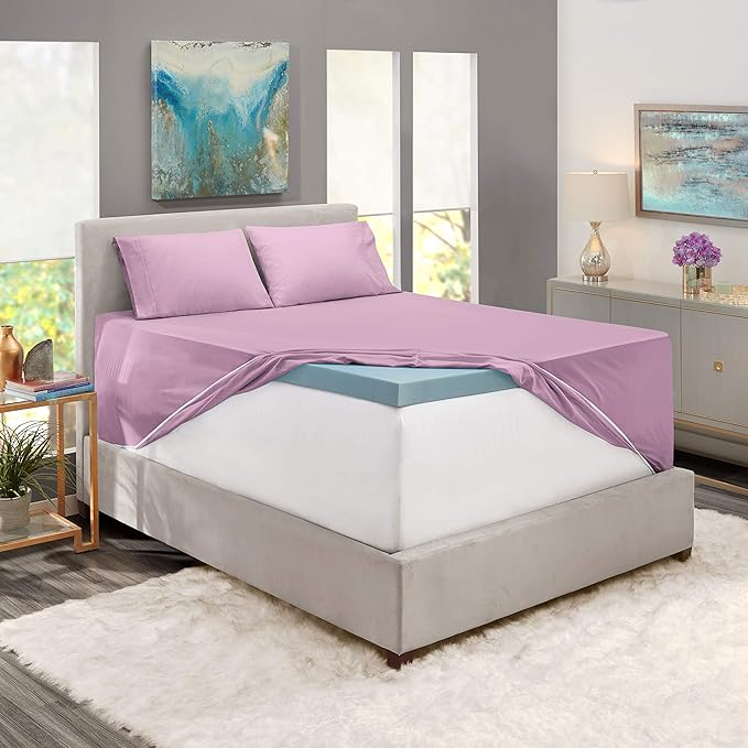 Hearth & Harbor Extra Deep Pocket Sheets - Fits Mattress 18-24 Inches Deep - Extra Deep Pocket Twin XL Sheets Sets - 4 Piece Twin XL Size - Lavender Dream