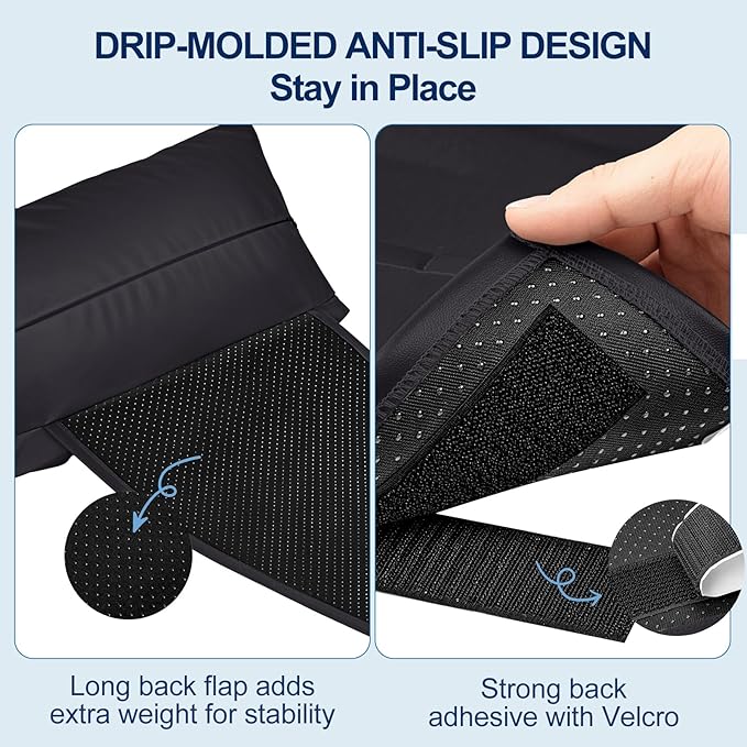 Leather Recliner Pillow, Adjustable Neck & Head Support Pillow, Pu Leather Non-Slip Headrest for Recliner Chair, Couch, Office Chair, Sofa