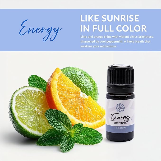Essence Refresh Kit | Featured Blends Essential Oils | Aromatherapy Nasal Diffuser | Personal Scent Clip for Travel, Work & Everyday Use | Made in USA | Energy | White Pod
