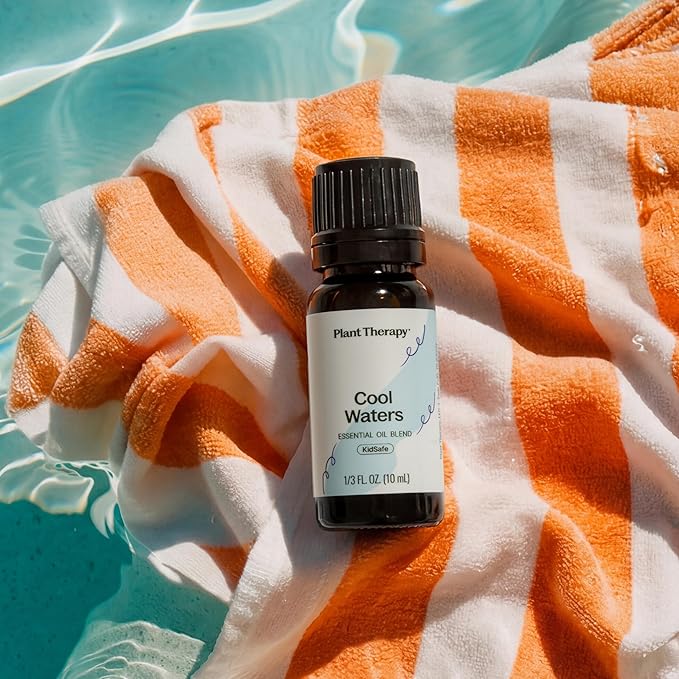 Plant Therapy Cool Waters Summer Essential Oil Blend 10 mL (1/3 oz) Fresh, Clean, Airy Aroma, Brings a Cool, Relaxed Feel, Refreshes Stuffy Spaces