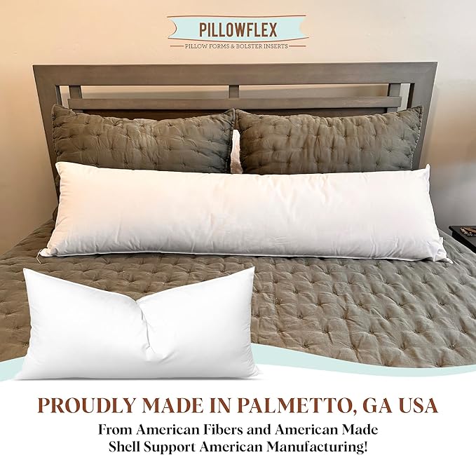 Pillowflex Synthetic Down Pillow Insert - 16x20 Down Alternative Pillow, Ultra Soft, Large Rectangle, Lumbar, Back, Neck, Sleeping Pillow - 1 Decorative Pillow Form
