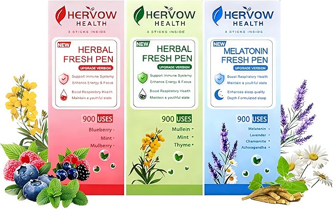 【HERVOW】 Portable Aromatherapy Diffuser for Essential Oils – 900 Uses Long Lasting, No Electricity, Natural Mint Lavender Chamomile, for Home Car Office Travel, Calming Air Freshener Gift