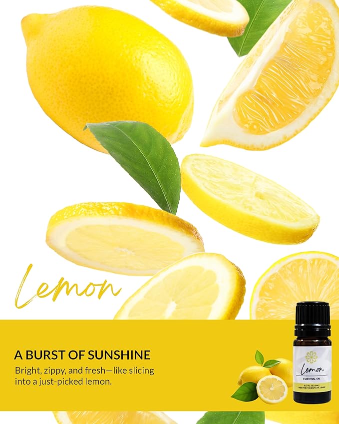 Essence Pearl Travel Case | Lemon Essential Oil | Aromatherapy Nasal Diffuser & Essential Oil Carrying Case | Uplifting Lemon Oil Scent | Travel-Friendly Kit | Black Pod