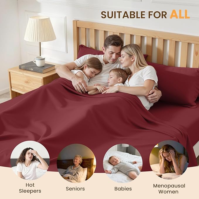 Twin Size 3 Piece Bed Sheet Set - Ultra Imitation Cotton-Premium Breathable & Cooling Sheets - Hotel Luxury Bed Sheets Deep Pocket up to 15"- Wrinkle, Fade, Stain Resistant (Burgundy, Twin)