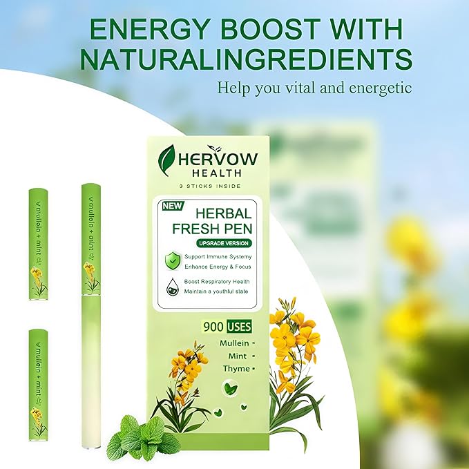 【HERVOW】 Portable Aromatherapy Diffuser for Essential Oils – 900 Uses Long Lasting, No Electricity, Natural Mint Lavender Chamomile, for Home Car Office Travel, Calming Air Freshener Gift